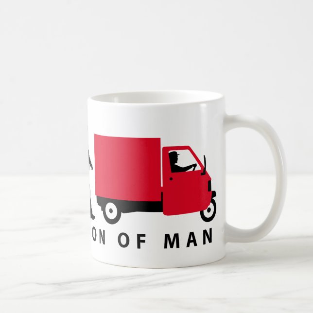Caneca De Café Evolução of ele Piaggio Ape mini transporter (Direita)