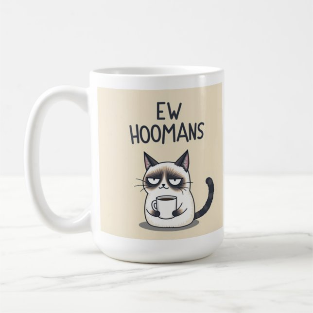 Caneca De Café Ew Hoomans Funny Cat Mug (Esquerda)