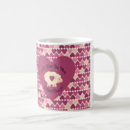 Caneca De Café Ewe Será Meu Namorados? Fundo cardíaco