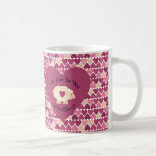 Caneca De Café Ewe Será Meu Namorados? Fundo cardíaco