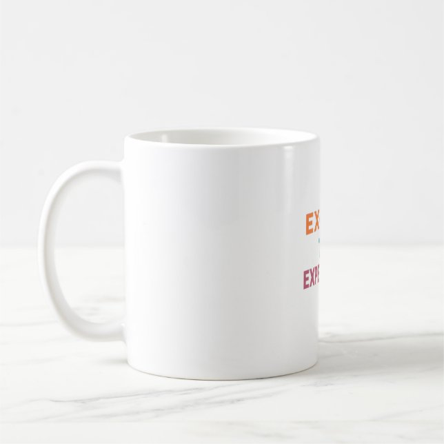 Caneca De Café "Exceder a cotação motivacional da expectativa" (Esquerda)