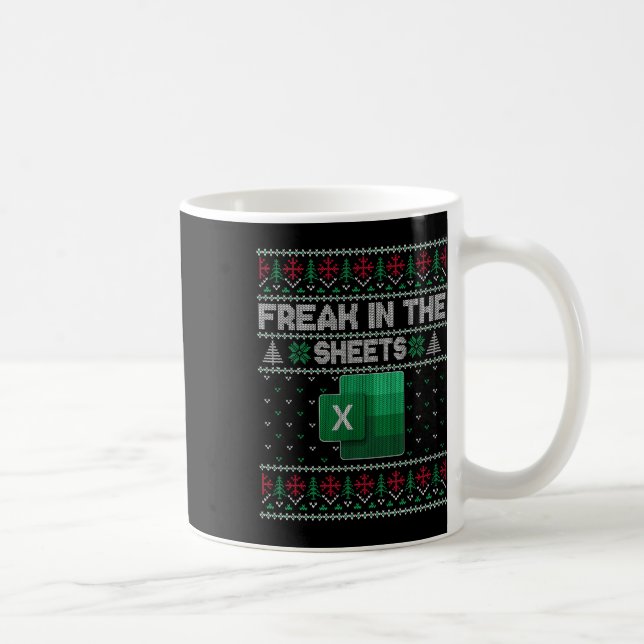 Caneca De Café Excel Louco Nas Planilhas Suéter Feio de Planilha (Direita)
