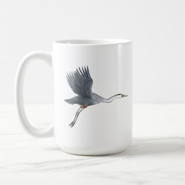 Caneca De Café Excelente Blue Heron Tirando Mug (Esquerda)