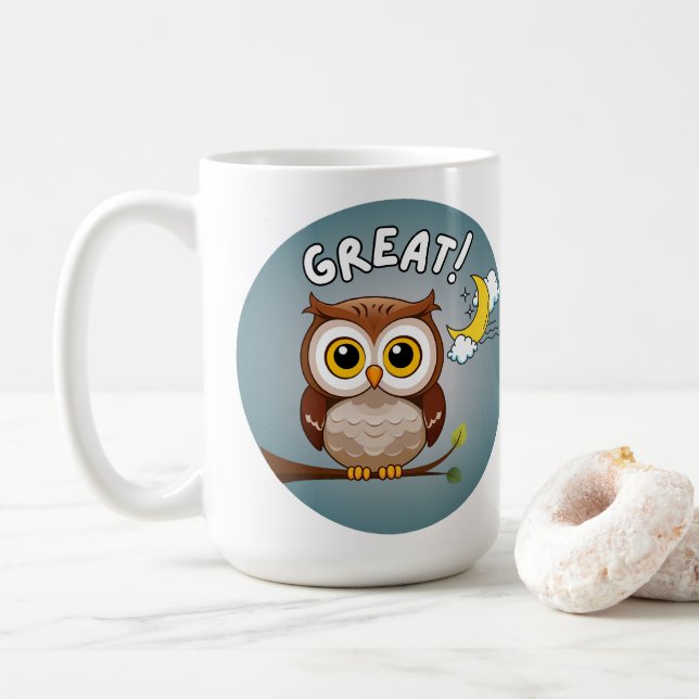 Caneca De Café Excelente, Coruja! (Com Donut)