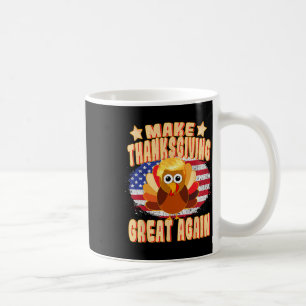 Caneca De Café Excelente De Ação De Graças Novamente Trump Turqui