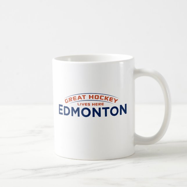 Caneca De Café Excelente Hockey Edmonton White Mug (Direita)