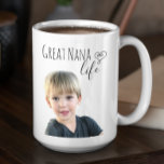 Caneca De Café Excelente Nana Life Personalizar Foto<br><div class="desc">Este design foi criado através da arte digital. Pode ser personalizado na área fornecida ou personalizado escolhendo o clique para personalizar a opção adicional e alterando o nome, as iniciais ou as palavras. Você também pode alterar a cor e o estilo do texto ou excluir o texto de um design...</div>