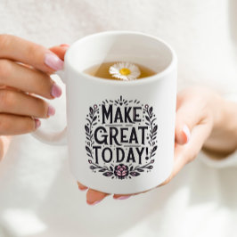 Caneca De Café Excelente preto e rosa hoje Mug