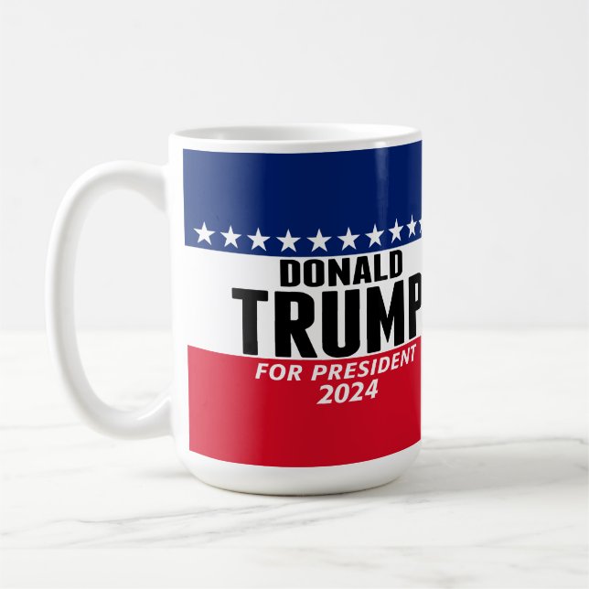 Caneca De Café Excelente Trump 2024 Keep America - azul vermelho (Esquerda)