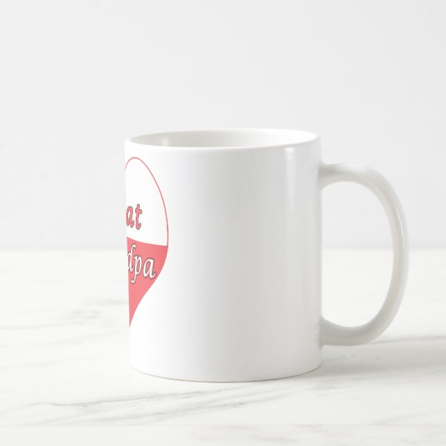 Caneca De Café Excelente Vovô Coração Polonês (Direita)