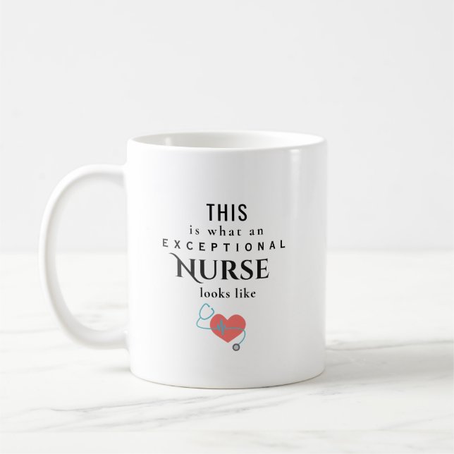 Caneca De Café Exceptional Nurse Personalized Name Appreciation (Esquerda)
