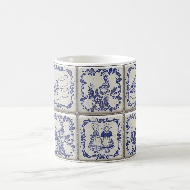 Caneca De Café Exclui Azulejos de Padrão de Blauw (Centro)
