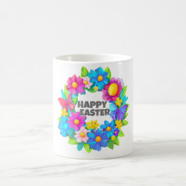 Caneca De Café Excursão das flores Páscoas coloridas