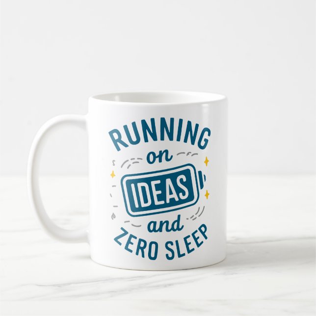 Caneca De Café Executando Ideias & Sono Zero Desligamento Relacio (Esquerda)