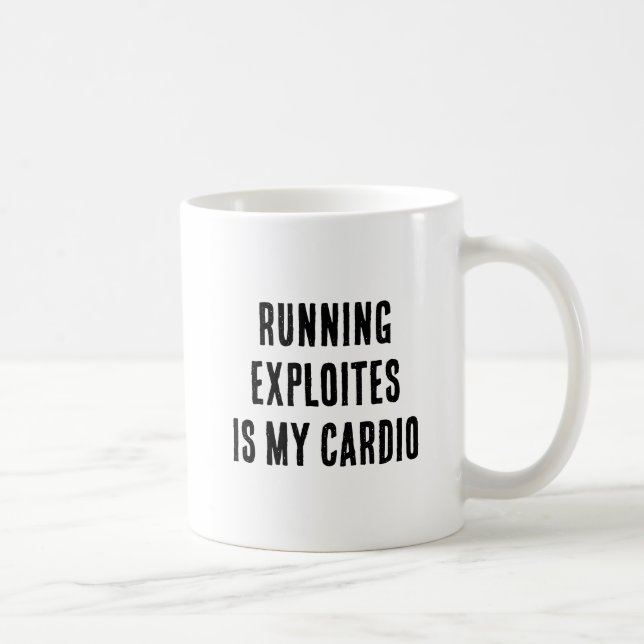 Caneca De Café Executar Exploits É Meu Cardio Engraçado Hacker Ét (Direita)