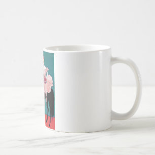 Caneca De Café Executor de circo do vintage com um cavalo preto