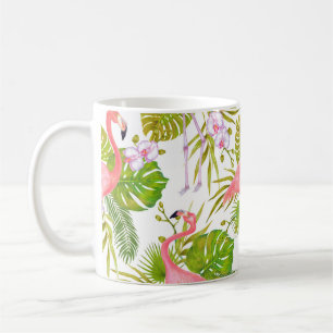 Caneca De Café Exemplo de marcador de aquarela do flamingo bi ros