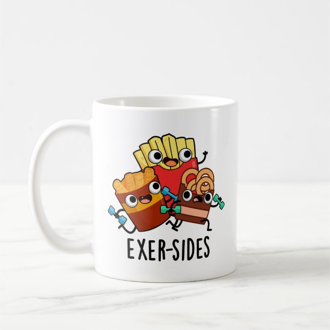 Caneca De Café Exer-sides Piada de Exercício Engraçada  (Esquerda)