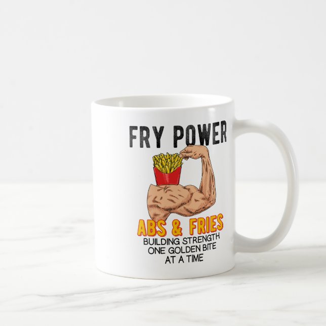 Caneca De Café Exercício engraçado de Abdômen Batata Frita Constr (Direita)