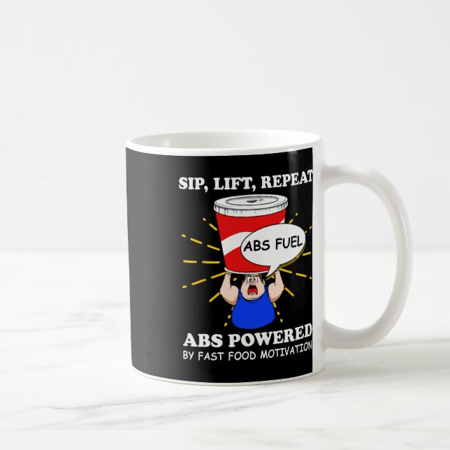 Caneca De Café Exercício Funny Abs Rápido De Comida Gym Workout B (Direita)