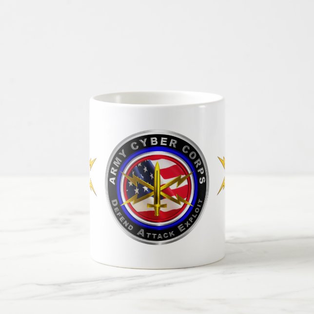 Caneca De Café Exército Cyber Corps Veteran (Centro)