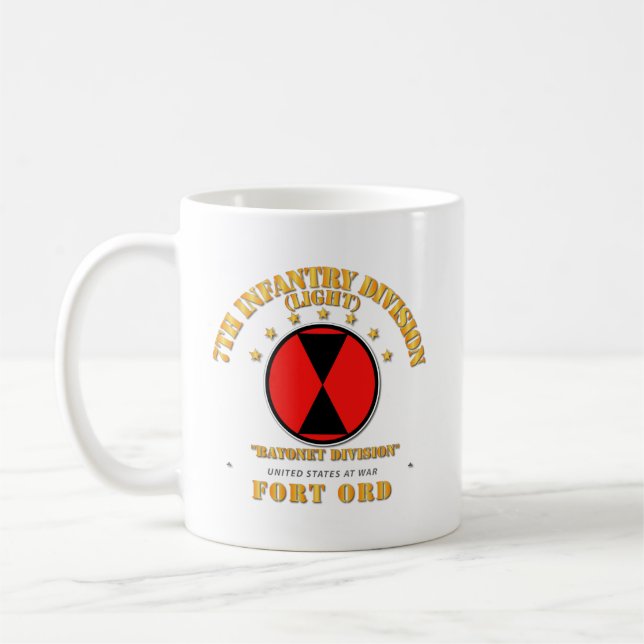 Caneca De Café Exército - Divisão de Infantaria 7 - Ft Ord.pn Caf (Esquerda)