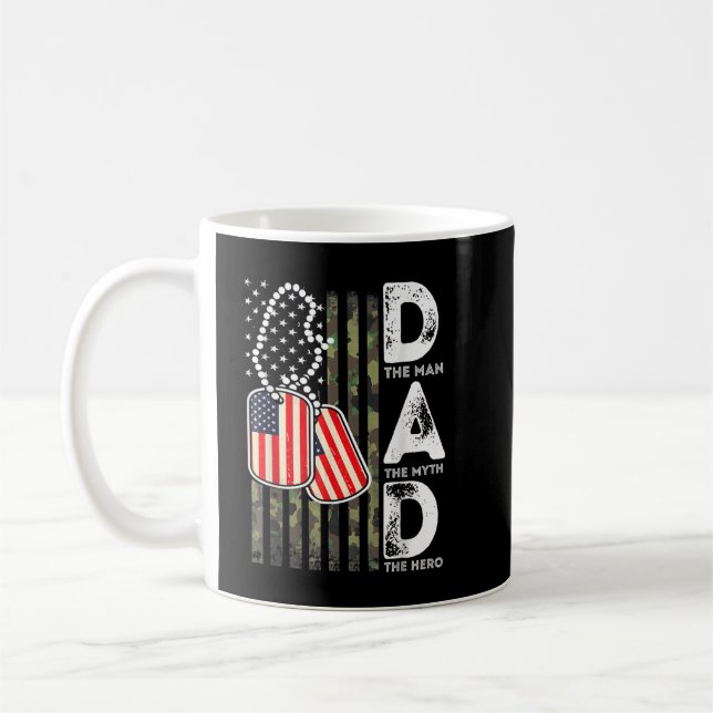 Caneca De Café Exército Veterano Pai EUA Bandeira Exército Camouf (Esquerda)