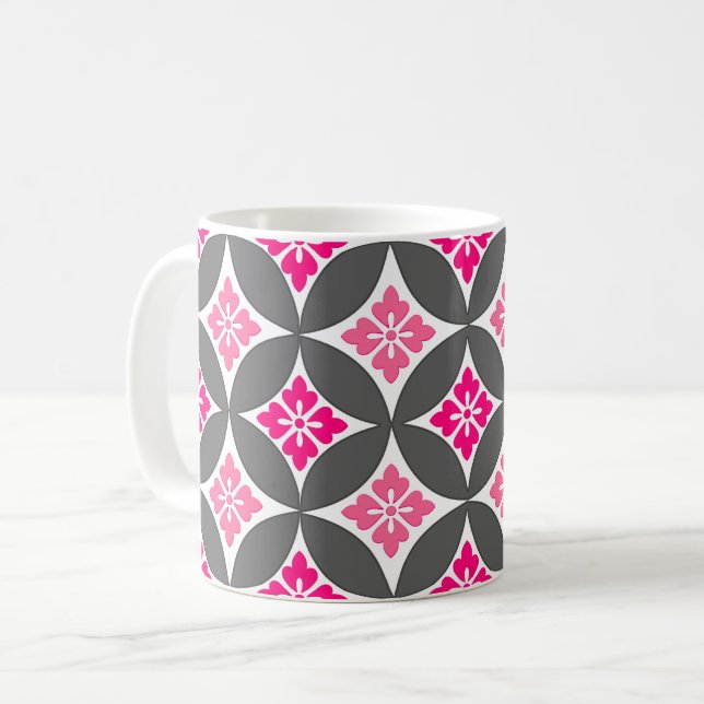 Caneca De Café Expedição com Motif Flor, Cinzas Rosa e Prata (Frente Esquerda)