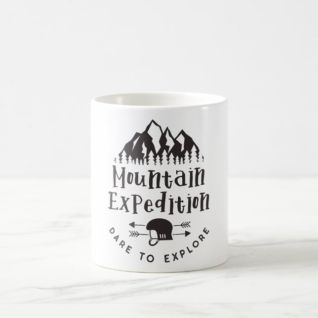 Caneca De Café Expedição De Montanha Atreve-Se A Explorar (Criador carregado)