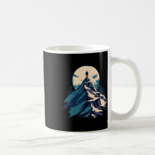 Caneca De Café Explorador de Pico de Montanha Design - Escalada e