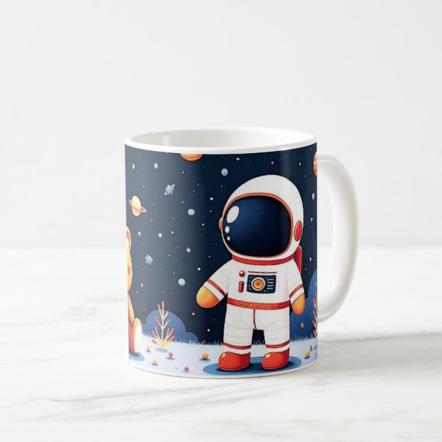 Caneca De Café Explorador Espacial da Montanha Estelar (Frente Esquerda)