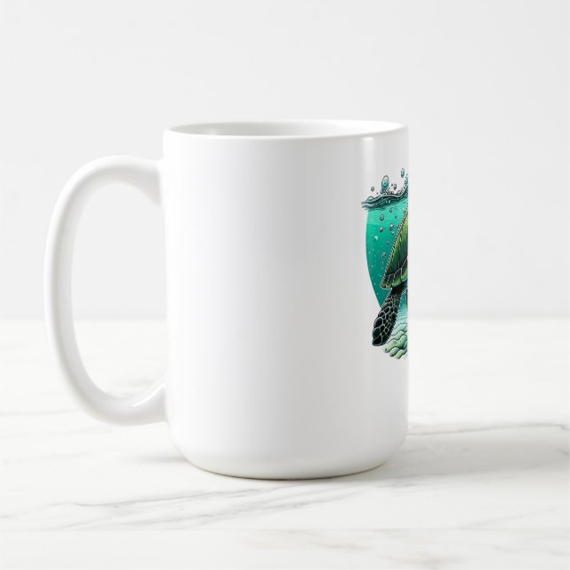 Caneca De Café 🌊 Explorador Oceânico Tartaruga Marinha (Esquerda)
