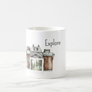Caneca De Café Explorar a Natureza com Câmera