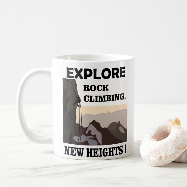 Caneca De Café Explore a escalada de New Heights Rock (Com Donut)