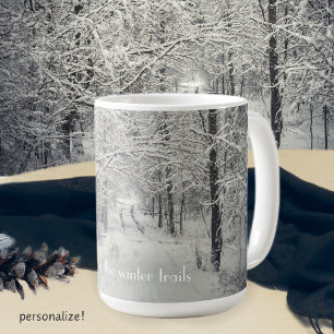 Caneca De Café Explore as trilhas da floresta de inverno