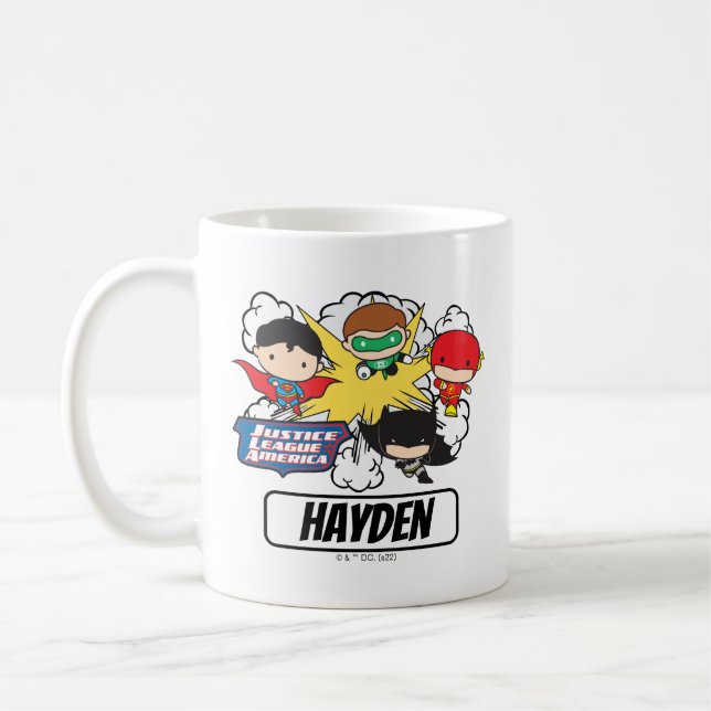 Caneca De Café Explosão da Liga da Justiça de Chibi na América (Esquerda)