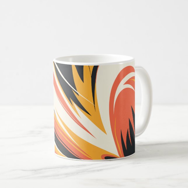 Caneca De Café Explosão de Abstrato de ferragem em tons quentes (Frente Esquerda)