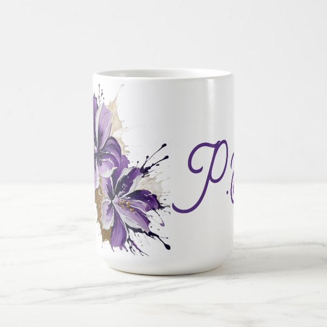 Caneca De Café Explosão floral roxa (Centro)