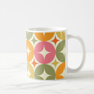 Caneca De Café Explosões de Estrelas de Meados do Século em Padrã