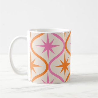 Caneca De Café Explosões Estelares Laranja Rosa de Meados do Sécu