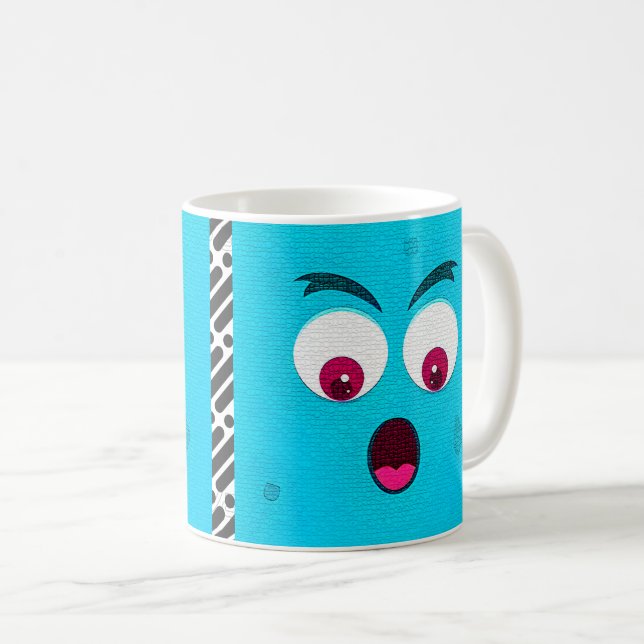 Caneca De Café Expressão de Cartoon Face (Frente Esquerda)