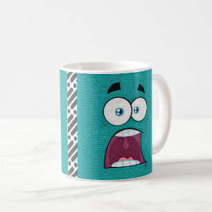 Caneca De Café Expressão de rosto de desenho animado editável