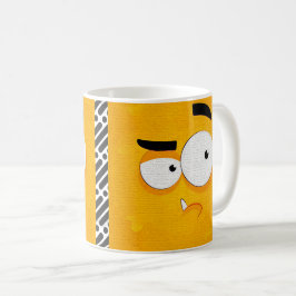 Caneca De Café Expressão de rosto de desenho animado editável