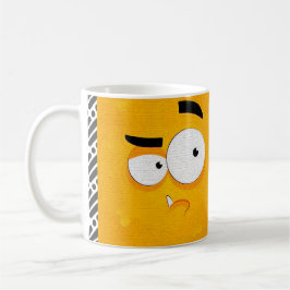 Caneca De Café Expressão de rosto de desenho animado editável