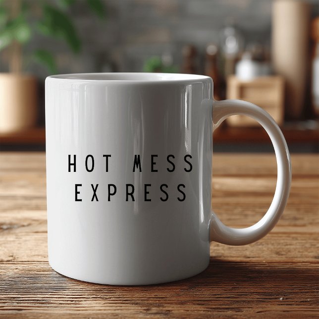 Caneca De Café EXPRESSÃO QUENTE DESORDENADA Engraçado  (Criador carregado)
