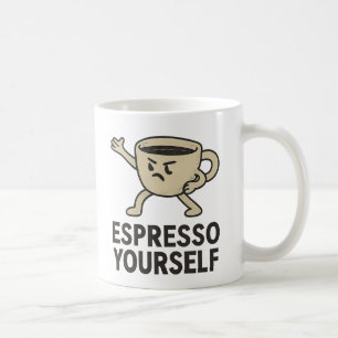 Caneca De Café "Expresse-se" Piada Divertida de Café Cartoon Café