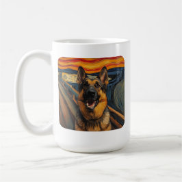 Caneca De Café Expressionist Angst Painting German Shepherd