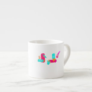 Caneca de Café Expresso em Turquesa de Arte Abstra