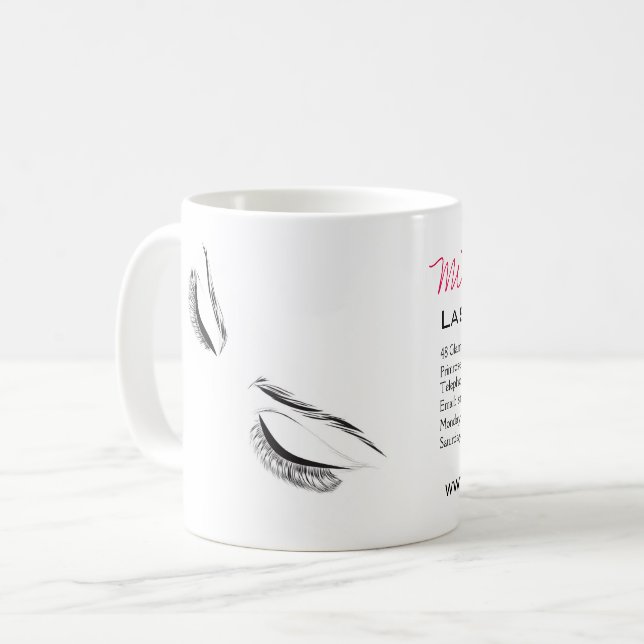 Caneca De Café Extensão de Lash com lascas longas de face (Frente Esquerda)