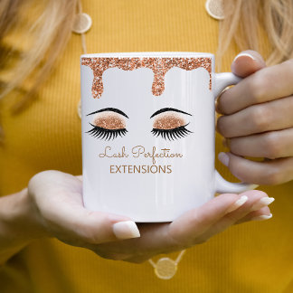 Caneca De Café Extensões de Lash do Glitter Nome comercial Mug
